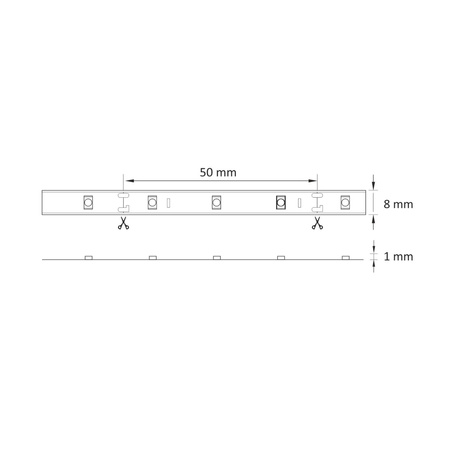 LED Streifen 12V 10W 300LED 2835 Neutral 8mm 5m