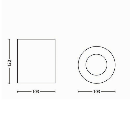 Aufputz-LED-GU10-Leuchte Philips myLiving PIllar White 56330/31/PN