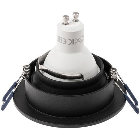 Glas-Einbaustrahler GU10, Einbauspot HALOGEN Runde Fest Schwarz TRIBUS LUMILED