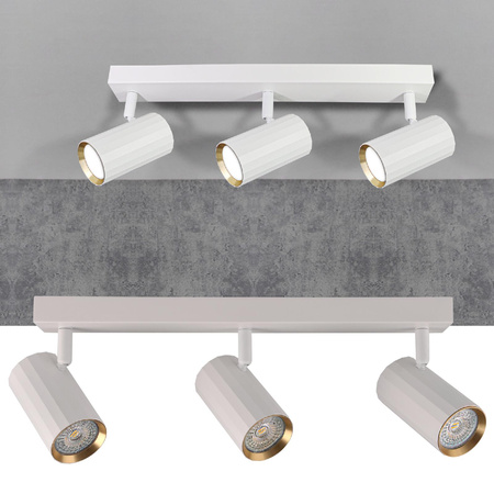 Wand- und Deckenstrahlerleuchte 3x GU10 Weißgold NICEA Sanico Goldlux