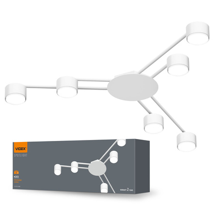 Kronleuchter Deckenleuchte 6x GX53 LED Weiß Modern Videx
