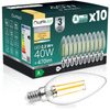 10x LED-Lampe E14 Kerze B35 2.2W 470lm = 40W 2700K warmweiß 360° Filament Energieklasse A LUMILED