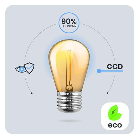 5x LED Filament Lampen E27, ST14 für Lichterketten 1.3W = 10W 110 lm 2200K warm Glühfaden LUMILED