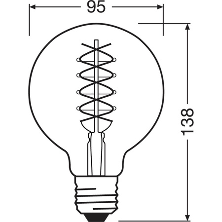 Dekorative Leuchtmittel E27 G95 4,8W = 37W 420lm 2200K Warm 320° Filament dimmbar OSRAM Vintage 1906