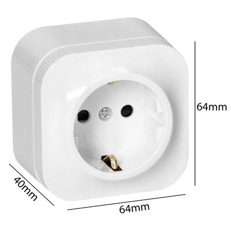 Aufputz-Einzelsteckdose Schuko 2P+Z Weiß TODO ORNO