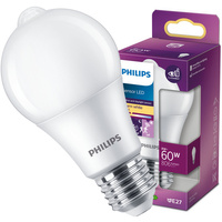 E27 A60 LED Lampen 8W = 60W 806lm 2700K Wärme 280° PHILIPS Bewegungs- und Dämmerungssensor