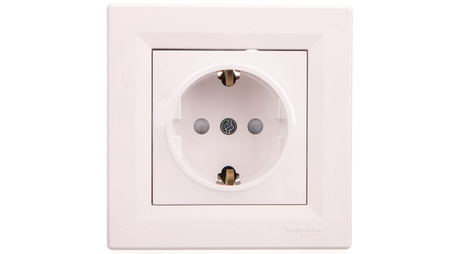 Asfora Einzelne SCHUKO-Steckdose mit Rollläden weiß EPH2900221