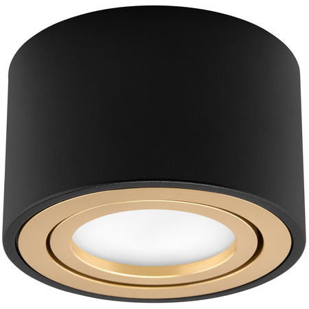 Anbauleuchte HALOGEN Spot beweglich AMAT-S INSERT Rund schwarz-gold 52mm LUMILED