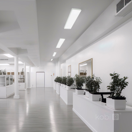 Aufputzrahmen 63mm für LED Panel 30x120cm Klik Weiß Kobi