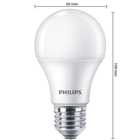 2x LED-Lampe E27 A60 10W = 75W 1055lm 2700K Warm 180° Essential Philips