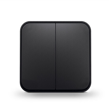 Lichtschalter 2-Tasten 10A Aufputz Schwarz BINERA VIDEX