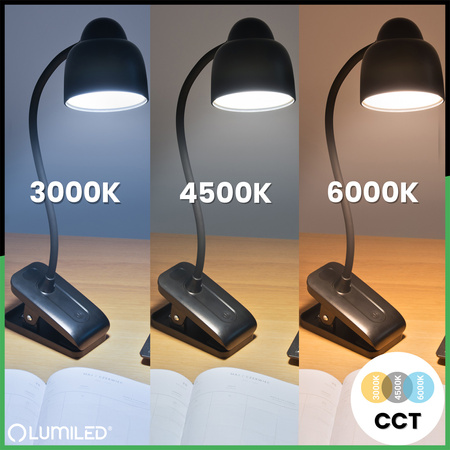 LED 5W CCT Schul-Schreibtischlampe TESA 2 Schwarz LUMILED