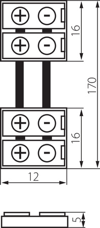 LED-Leistenstecker 2-seitig mit 2PIN-Kabel KANLUX