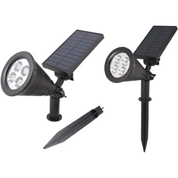 LED Solar Gartenlampe Reflektor 2W Kalt IP65 Dämmerungssensor