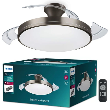 LED-Lüfter-Deckenleuchte Plafond 28+35W 4500lm 2700-5500K Nickel Atlas Philips