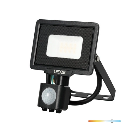 LED-Flutlicht 10W 800lm 6000K IP44 Schwarz mit Bewegungssensor LED2B KOBI MHC