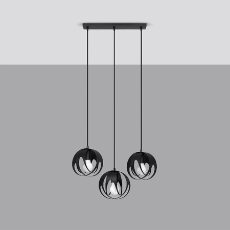 LED-Pendelleuchte TULOS 3L 3xE27 Schwarz SOLLUX