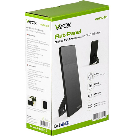 DVB-T/T2 Aktive 4K Heimantenne mit Verstärker VAYOX