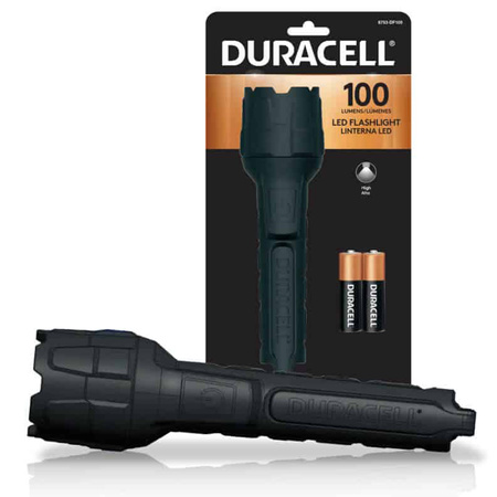Gummi-LED-Taschenlampe taktische Handbatterie 2 x AA 100lm DURACELL