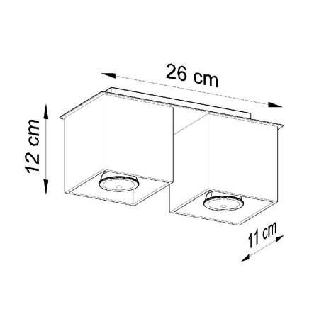 QUAD 2 2xGU10 Halogen-Anbauleuchte Minimalist Grey SOLLUX