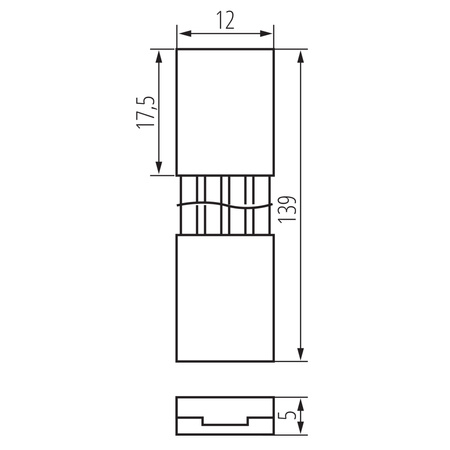 Stecker für LED-Streifen RGB Clip doppelseitig 12cm 12-24V CON Kanlux 10St.