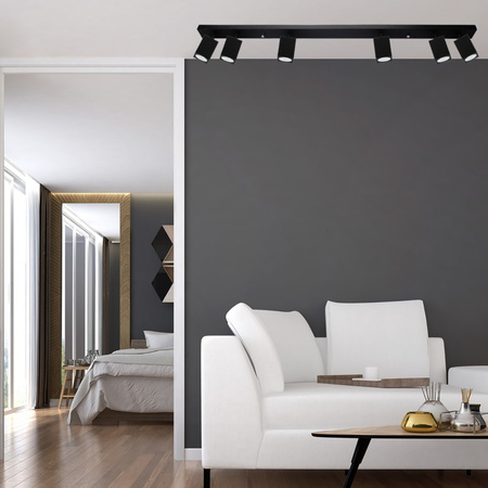 Deckenleuchte Reflektorlampe 6xGU10 QUANTUS strip beam Schwarz