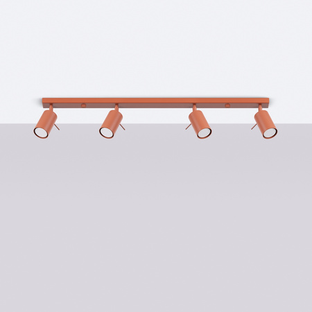 Tuba Spot Reflektor Deckenleuchte 4x GU10 Ocker Rot Ring Bittersüß Schimmer SL.1510 Sollux