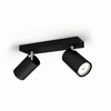 KOSIPO Deckenleuchte Reflektor 2x GU10 Schwarz Beweglich PHILIPS