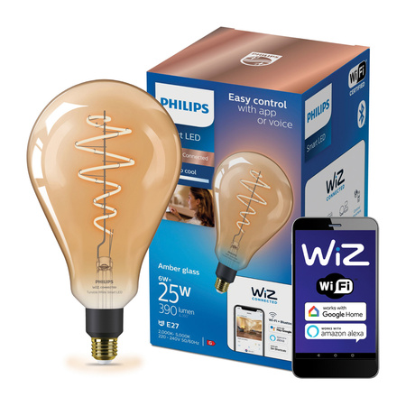 LED-Glühbirne E27 PS160 6W = 25W Glühfaden Amber SMART WiFi Philips WiZ