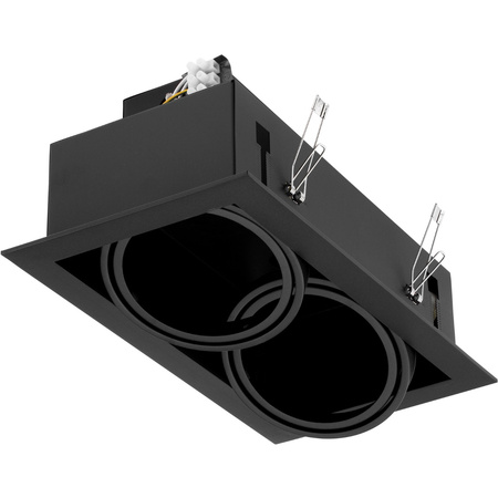 Einbaustrahler 2x GU10, ES111 Einbauspot HALOGEN Rechteck beweglich Schwarz CANIS LUMILED