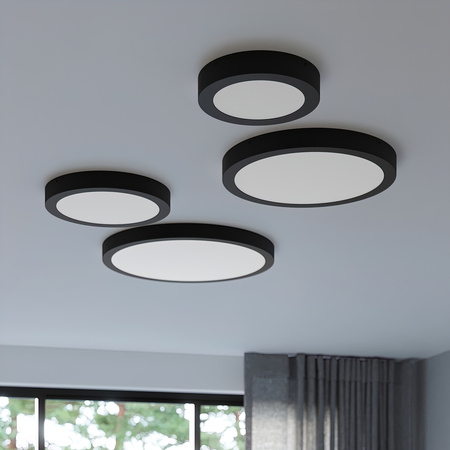Deckenleuchte Plafond ONYX 50 LED 32W 3000K 2539lm Schwarz Minimalistisch SOLLUX