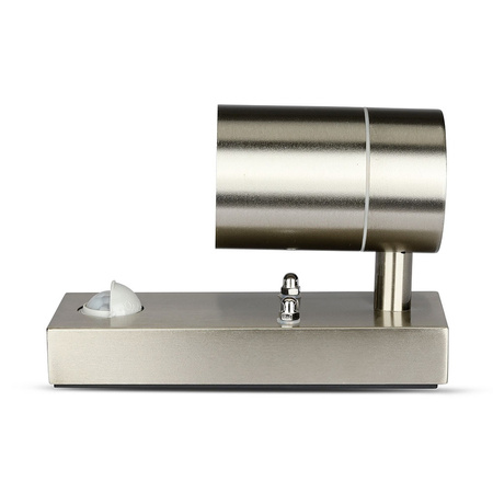 Gartenlampe Fassadenleuchte Wandleuchte GU10 IP44 mit Bewegungssensor Silber VT-7621 V-TAC