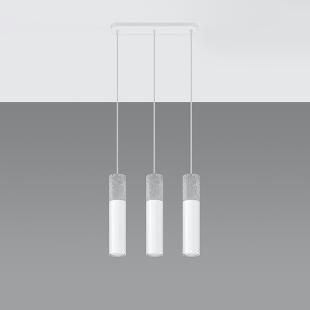 BORGIO 3L 3xGU10 Loft Hängeleuchte Weiß und grau SOLLUX