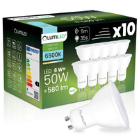10x LED GU10 Reflektor PAR16 6W = 50W 580LM 6500K kaltweiß 120° mit Bewegungssensor LUMILED