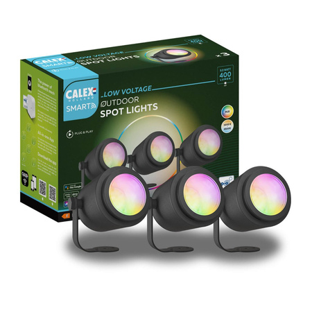 Set mit 3 Gartenstrahlern 24 V RGB+CCT Bluetooth MESH Smart TUYA CALEX