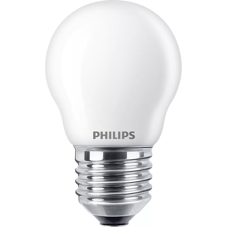 LED-Kugellampe E27 P45 3,4W = 40W 470lm 2700 warmes Filament milchig PHILIPS dimmbar