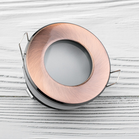 HALOGEN Einbaustrahler IP44, Deckenstrahler Badezimmer Kupfer AQUS + LED GU10 5W 4000K LUMILED