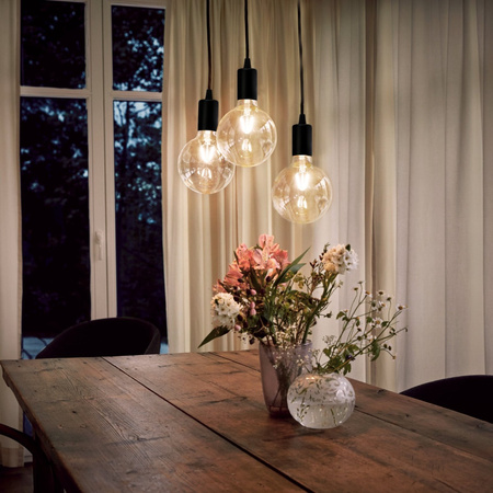 Pendelleuchte mit 3x E27-Sockeln einstellbare, Hängelampe Schwarz mit 3-fach Pendel Spinne Arane LUMILED