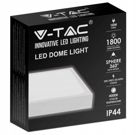 LED-Deckenleuchte für Badezimmer 18W 1800lm 4000K IP44 23cm quadratisch Weiß
