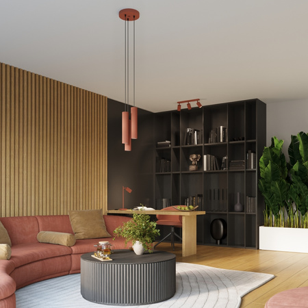 Wandleuchte Wandleuchte Reflektor Tuba Spot 2x GU10 Ockerrot Carbon Deep Space SL.1655 Sollux