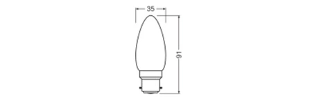 LED-Lampe B35 B22d Kerze 1.8W = 25W 250lm 2700K Warm 300° STAR CLASSIC Osram