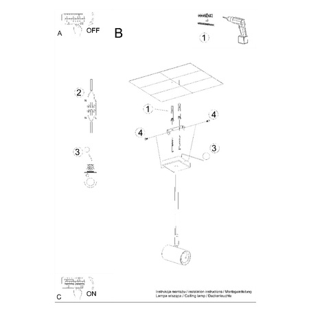 Deckenleuchte NORANO GU10 Reflektor Halogen Leuchte Beweglich Schwarz SOLLUX