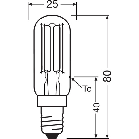 LED-Lampe E14 T26 6.5W = 55W 730lm 2700K Warm 300° Glühfaden OSRAM Parathom
