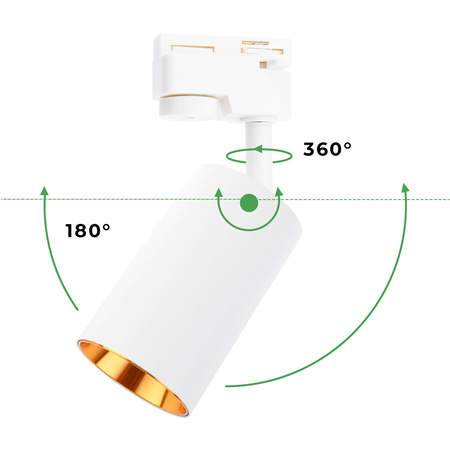 1-Phasen Strahler GU10, Schieneinstrahler Weiß und Gold SAGI LUMILED
