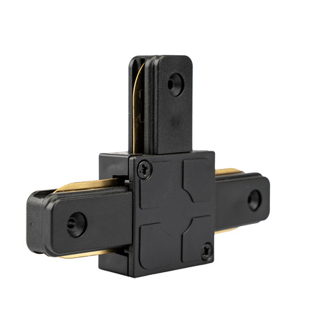 Schwarzer Dreifach-T-Stecker für einphasige Sammelschienen – Sammelschienen