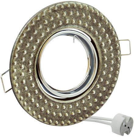 Fobos 7807 GOLDLUX (Polux) Metall-Deckeneinbauleuchte rund silber + MR16-Fassung