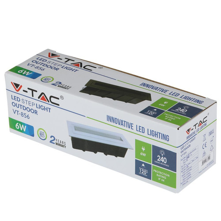 LED-Treppenleuchte 6W 3000 K rechteckige weiße Stufenleuchte VT-856 V-TAC
