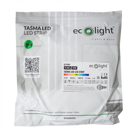 LED-Streifen SMD 5050 14.4W/m 60LED/m 12V Mehrfarbig RGB IP20 Rolle 5m Ecolight