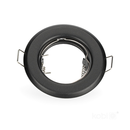Halogen-Einbauleuchte GU10 MR16 OH14 rund schwarz matt Kobi