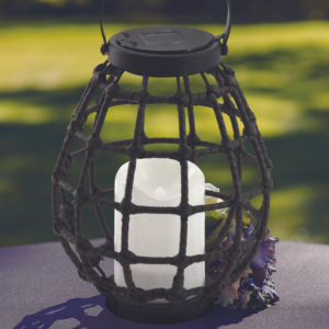 LED-Solarlaterne Garten-Hängelaterne 23cm IP44 schwarzes Metall